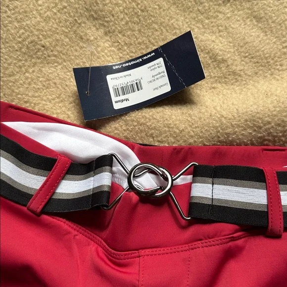 Timoteo Men’s Coronado Hybrid Red Swim Shorts with Belt - Picture 2 of 3